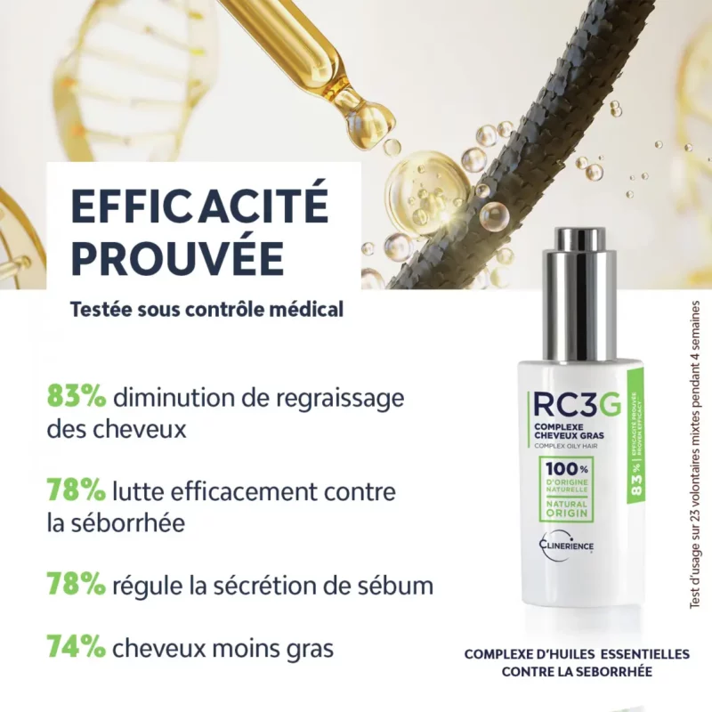 rc3g complexe anti cheveux gras Clinerience