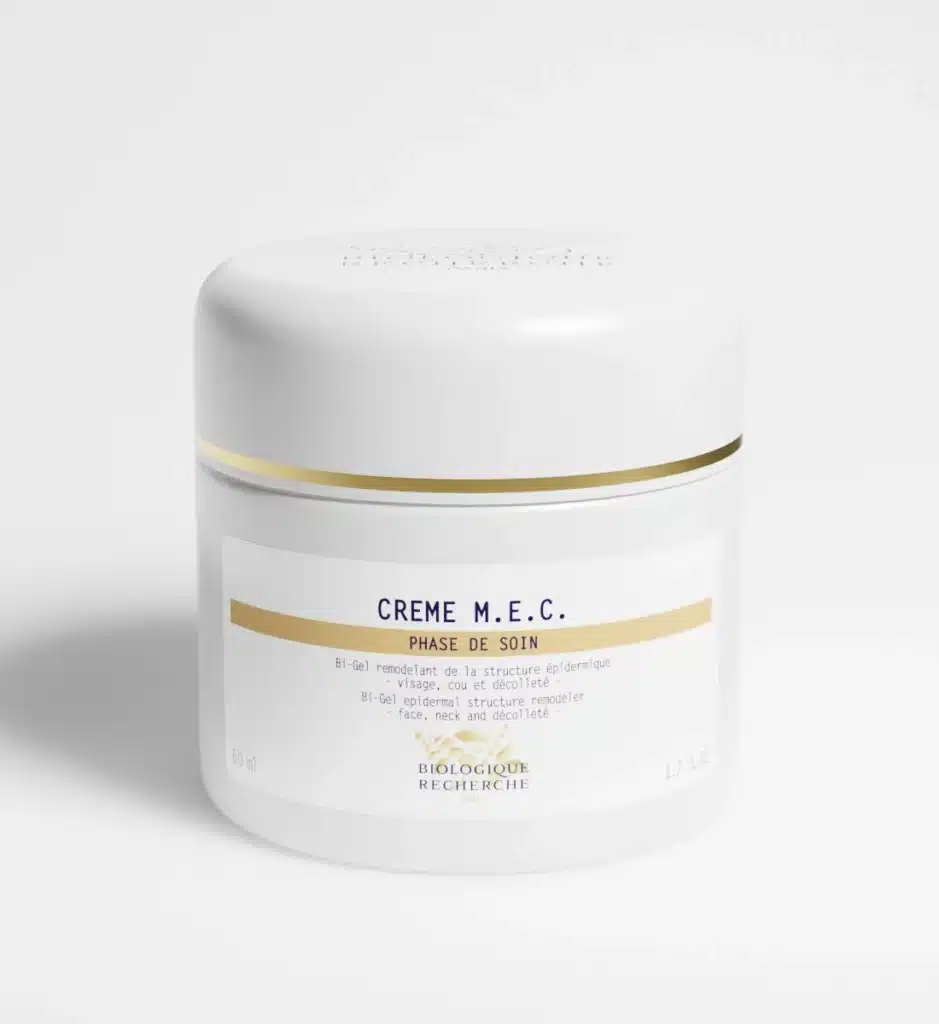 Crème M.E.C. Biologique Recherche pot fermé, soin visage restructurant et redensifiant