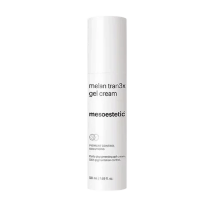 Flacon airless melan tran3x gel cream mesoestetic 50 ml, crème dépigmentante quotidienne
